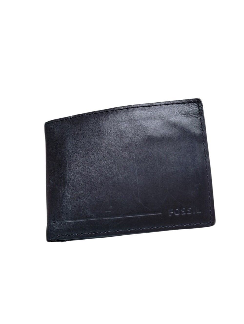 Fossil Black Leather Bifold Card & Key Holder OS